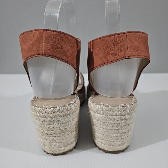 Eileen Fisher Weslia Espadrille Wedge Sandal Womens 9.5 Burnt Orange Leather - Picture 11 of 15